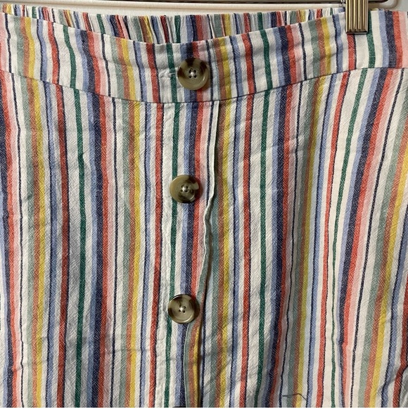 Prosecco Linen blend Striped Button-Front Skirt size 16 - Picture 4 of 7